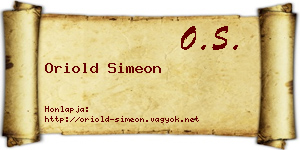 Oriold Simeon névjegykártya